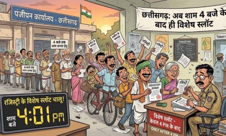 छत्तीसगढ़ में रजिस्ट्री के नियम बदले: अब शाम 4 बजे के बाद मिलेंगे स्पेशल अपॉइंटमेंट स्लॉट 1 1 36