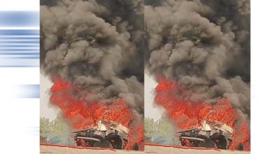 सकरी नेशनल हाईवे पर खड़े ट्रेलर में लगी भीषण आग, मचा हड़कंप 6 19A 118