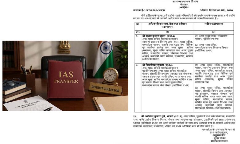 MP में सीनियर IAS अधिकारियों के ट्रांसफर: ACS होम को मिला सामान्य प्रशासन, कुछ को जनसंपर्क का अतिरिक्त प्रभार 1 7A 133