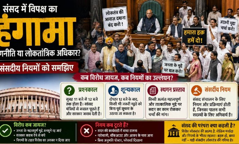 संसद में विपक्ष हंगामा क्यों करता है? प्रश्नकाल, शून्यकाल, स्थगन प्रस्ताव और संसदीय परंपरा को समझिए